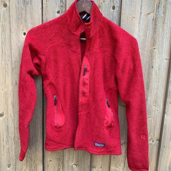 Patagonia Full Zip Fleece Button Up Sweater Jacket Small Red - Picture 1 of 5